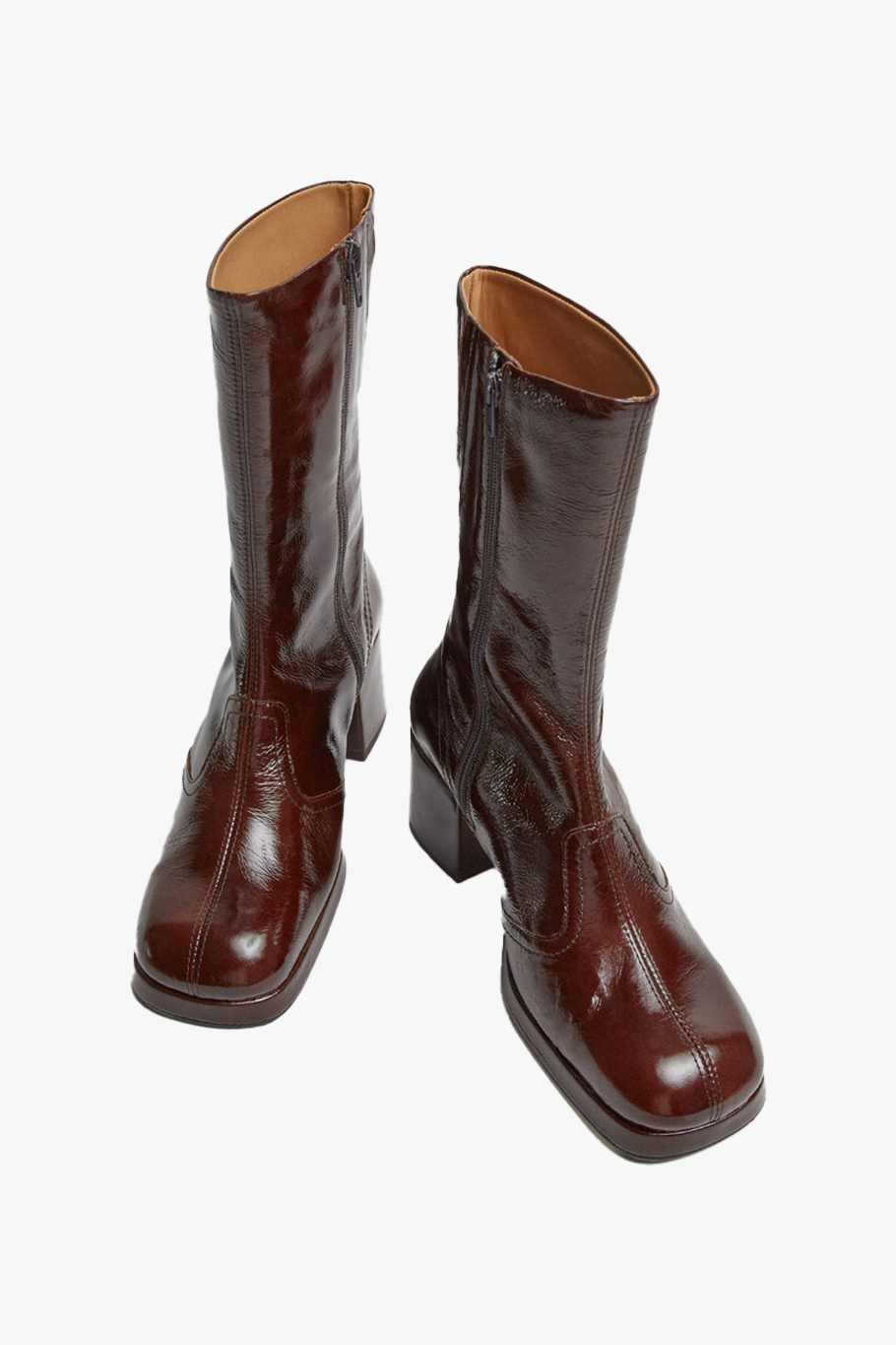 miista - cass brown patent boots