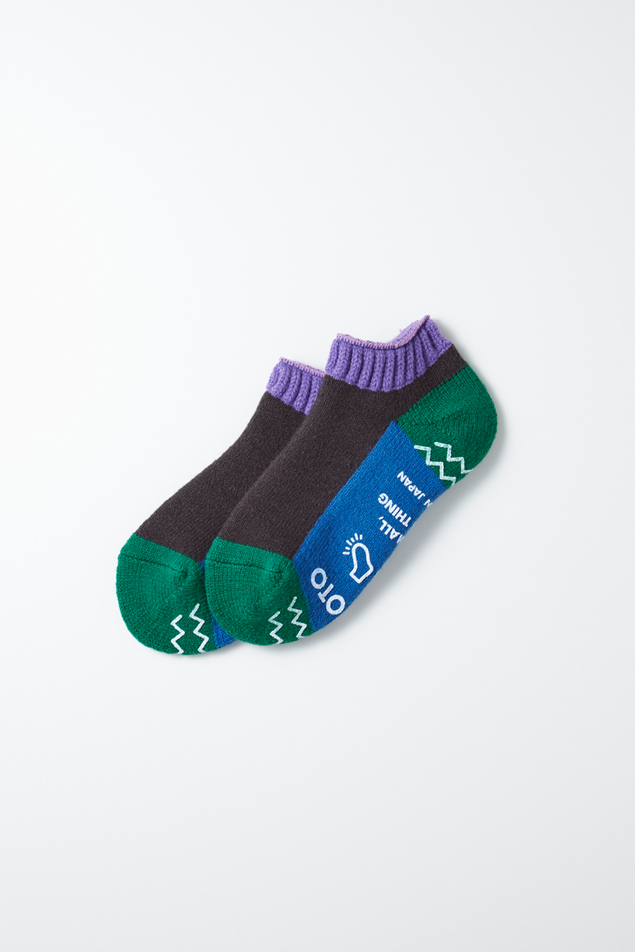 rototo - pile sockslippers - purple/charcoal