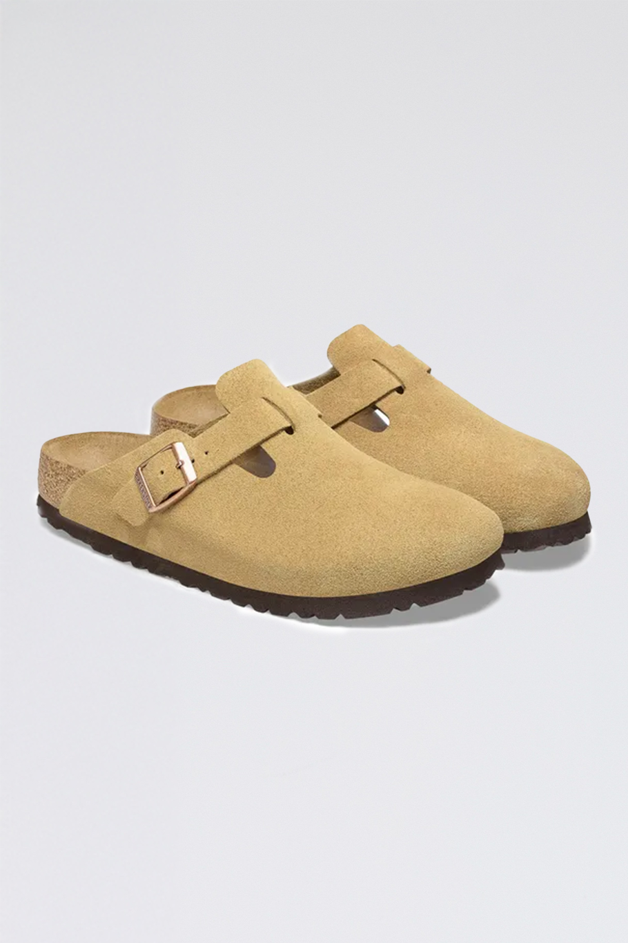 birkenstock - boston suede latte cream