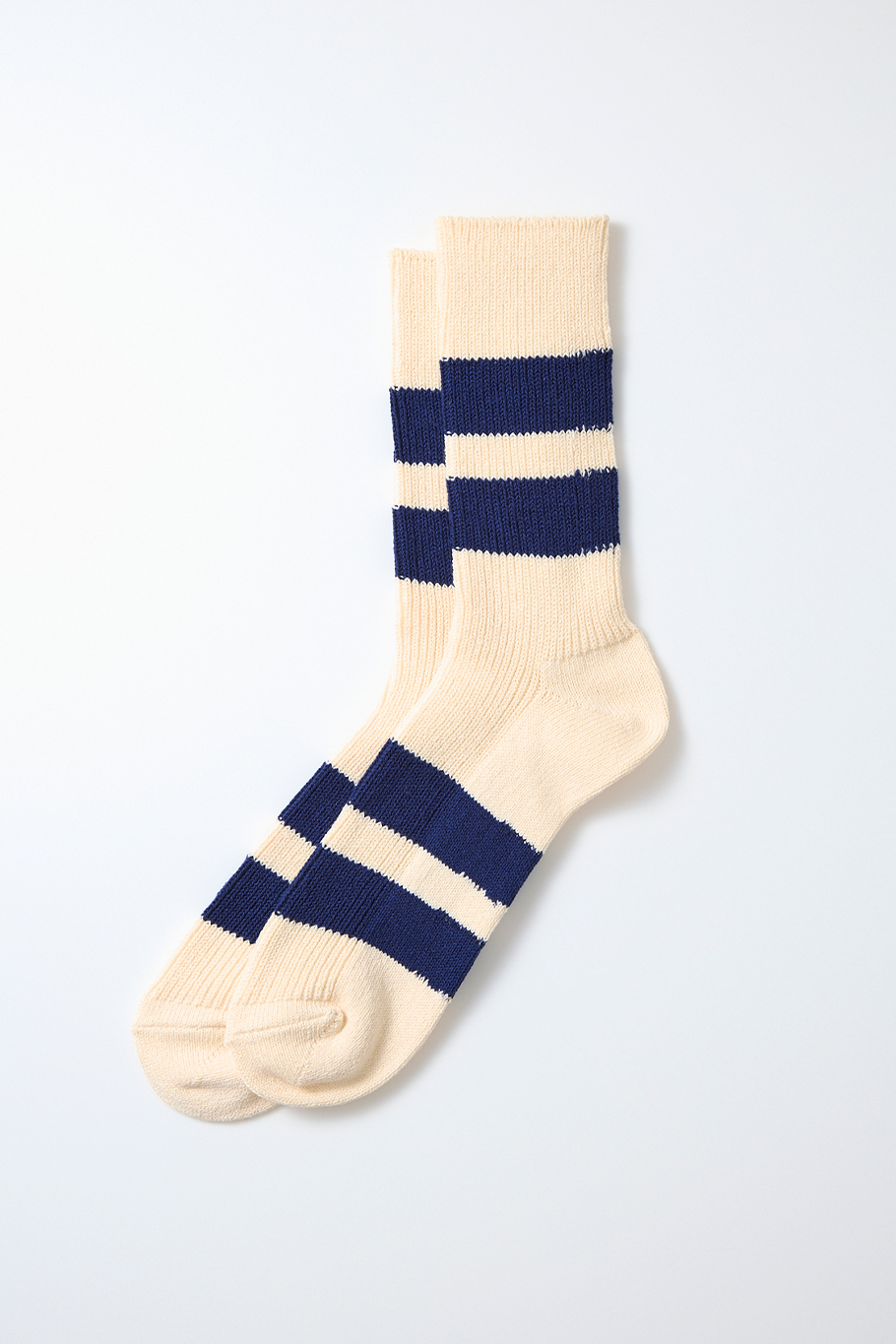 rototo - recycled cotton stripe - ecru/blue