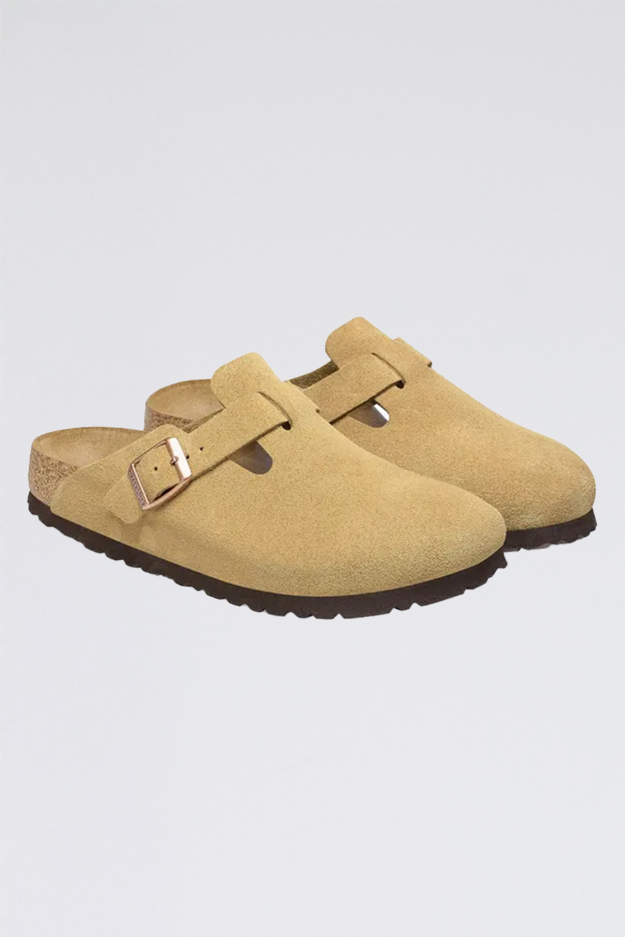 birkenstock - boston suede latte cream