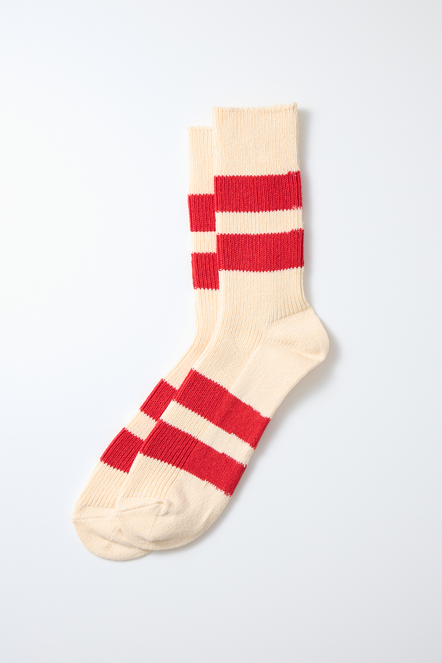 rototo - recycled cotton stripe - ecru/red