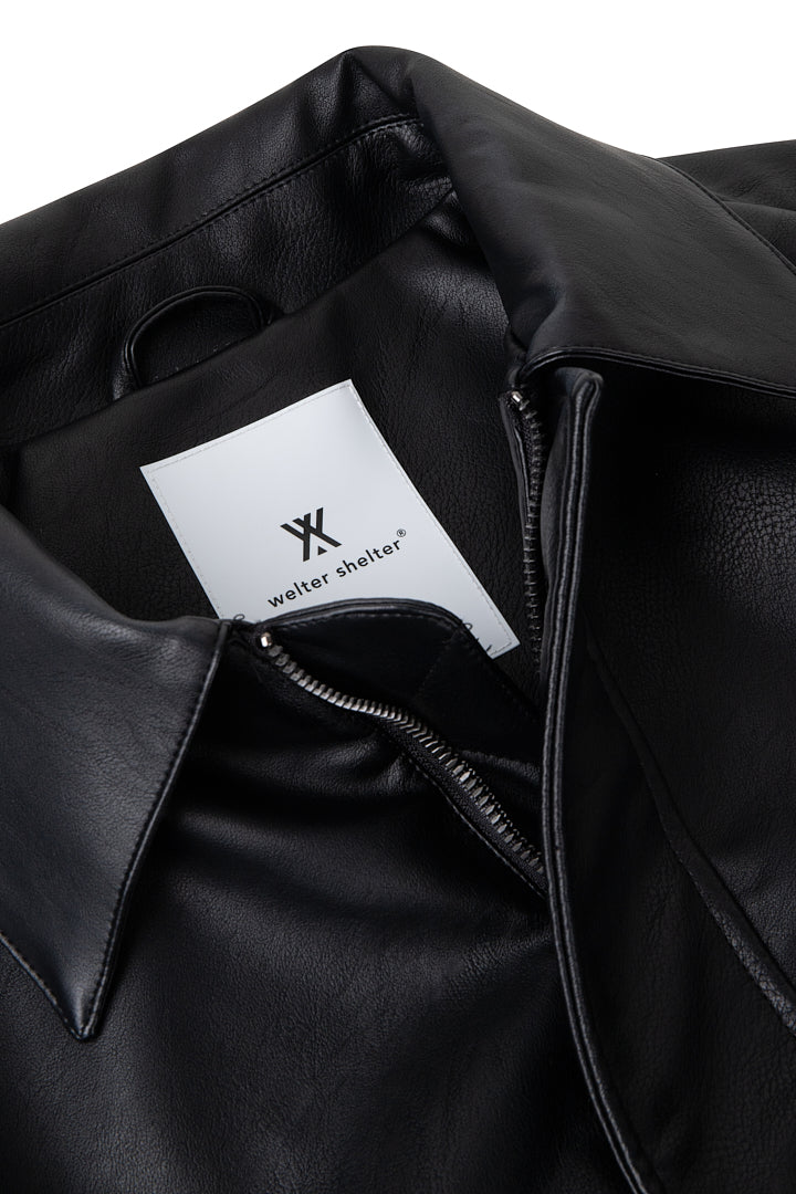 welter shelter - puff paddy faux leather - black